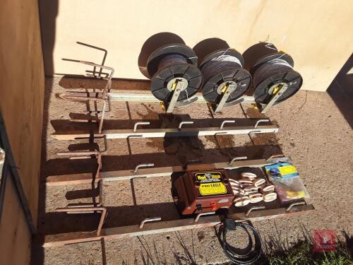 ELECTRIC FENCER, STAKES AND REELS