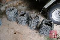 4 PART ROLLS OF BARBED WIRE - 4