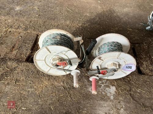 2 ELECTRIC FENCE HAND REELS (106)