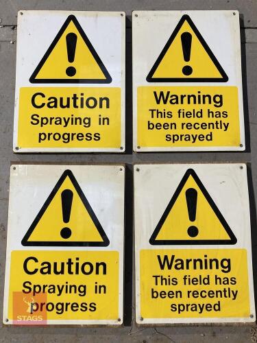 4 SPRAYING SIGNS