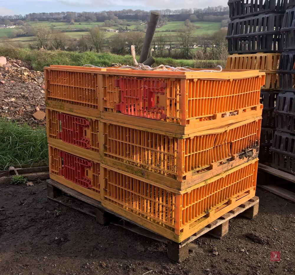 1 PALLET OF 6 ORANGE CRATES