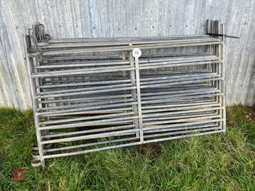 8 GALVANISED 5' SHEEP HURDLES (116)