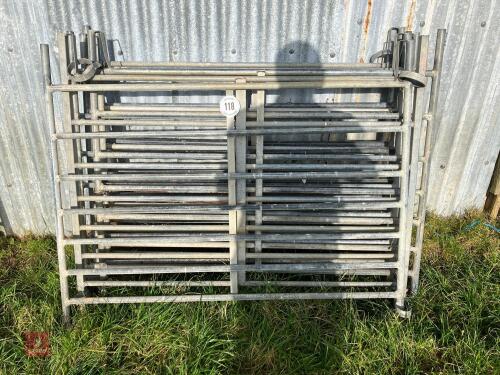 7 GALVANISED 4' SHEEP HURDLES (118)