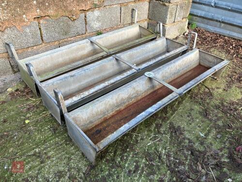 3 GALV 4' 6'' HOOK OVER FEED TROUGHS(123