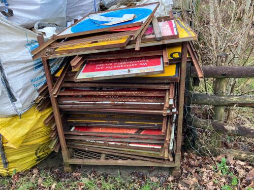 STILLAGE OF ROAD SIGNS