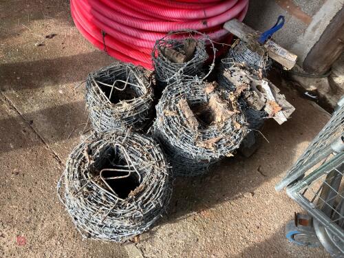 6 PART ROLLS OF BARBED WIRE