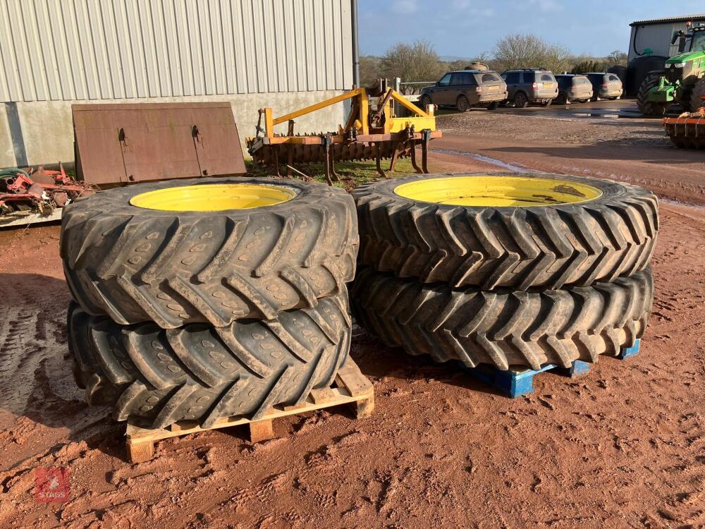 SET OF FRONT & REAR JOHN DEERE WHEELS