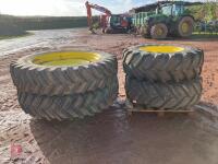 SET OF FRONT & REAR JOHN DEERE WHEELS - 7