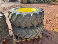 SET OF FRONT & REAR JOHN DEERE WHEELS - 9