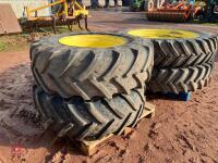 SET OF FRONT & REAR JOHN DEERE WHEELS - 10