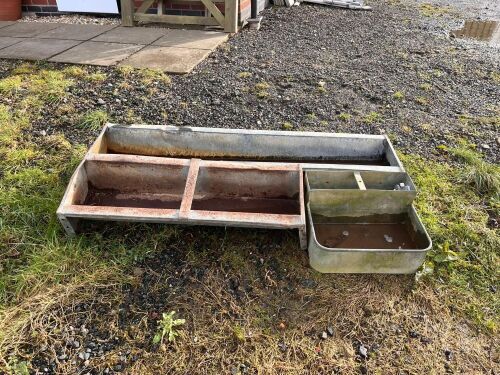 2 GALVANISED FEED TROUGHS & 1 DRINKER