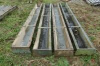 4 X 9' GALVANISED SHEEP TROUGHS - 4