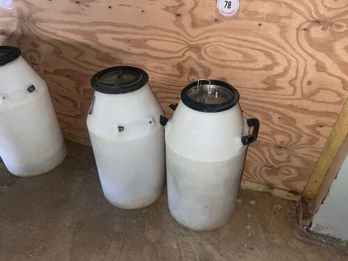 2 PLASTIC MILK CHURNS