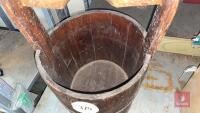 ANTIQUE WOODEN WELL BUCKET - 4