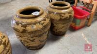 PAIR DECORATIVE PLANT POTS - 4