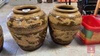 PAIR DECORATIVE PLANT POTS - 5