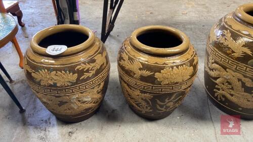 PAIR DECORATIVE PLANT POTS