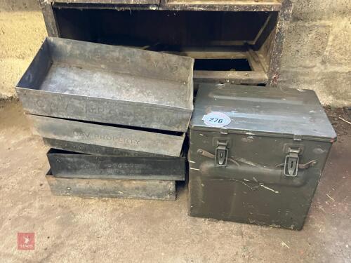 ARMY AMMO BOX AND STORAGE TRAYS (276)