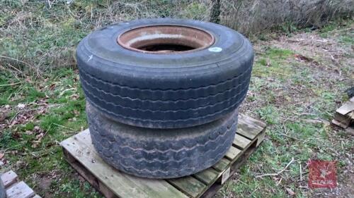 2 X 385/65 R22.5 LORRY WHEELS & TYRES