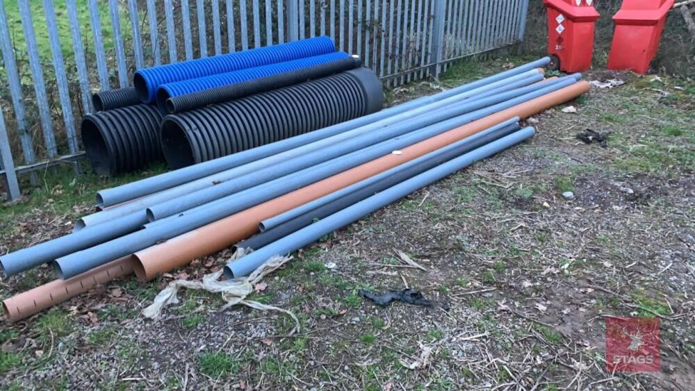 VARIOUS LARGE CORRUGATED DRAIN PIPE