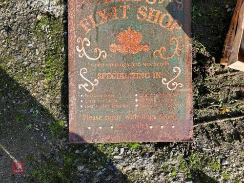 DAD'S FIX IT METAL SIGN