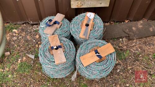 4 ROLLS OF 200M BARBED WIRE