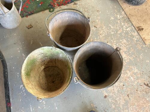 3 VINTAGE COAL BUCKETS