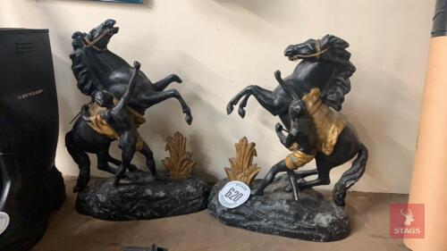 PAIR OF MARLEY HORSES