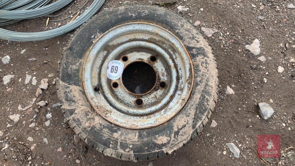 TRAILER WHEEL & TYRE 155/70/R126