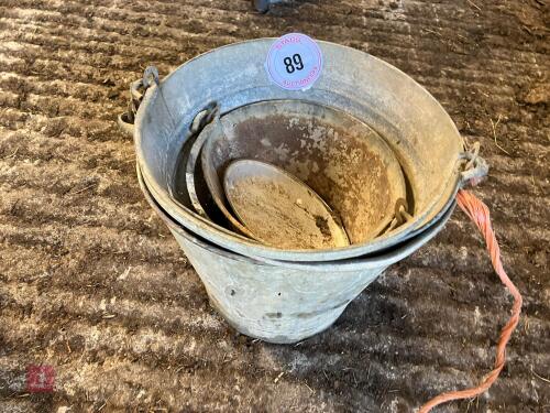 3 GALVANISED BUCKETS