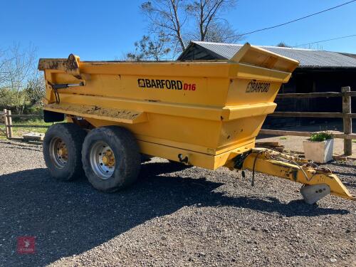 2018 BARFORD D16 DUMP TRAILER