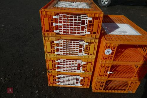 8 D3 PLASTIC POULTRY CRATES