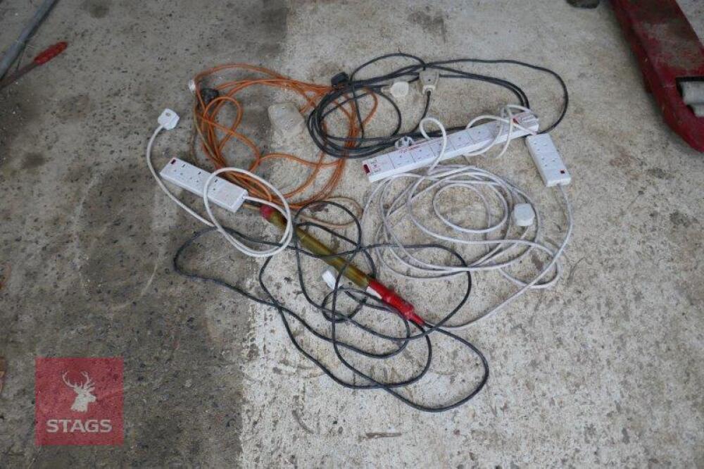 5 ELECTRIC EXTENSION CORDS & LEAD LAMP
