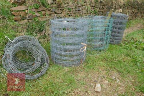 PART ROLLS OF STOCK WIRE & BARBED WIRE