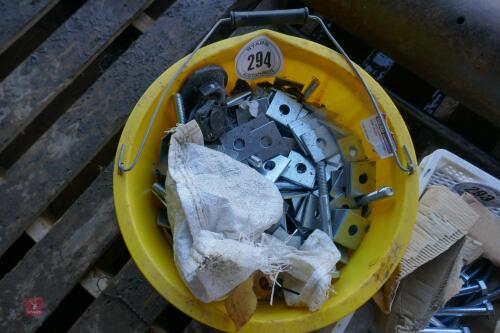 BUCKET OF NUTS, BOLTS AND WASHERS