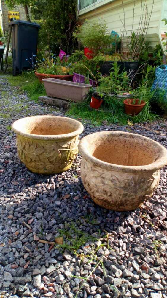 2 X CONCRETE PLANTERS