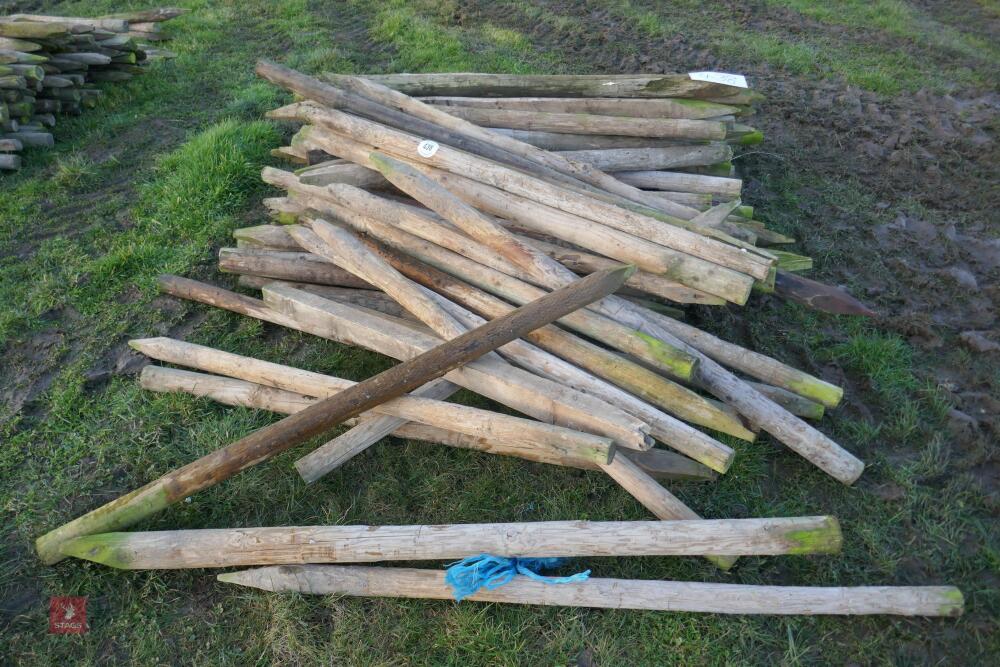 APPROX 100 WOODEN 5'6" FENCE STAKES