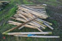 APPROX 100 WOODEN 5'6" FENCE STAKES - 3