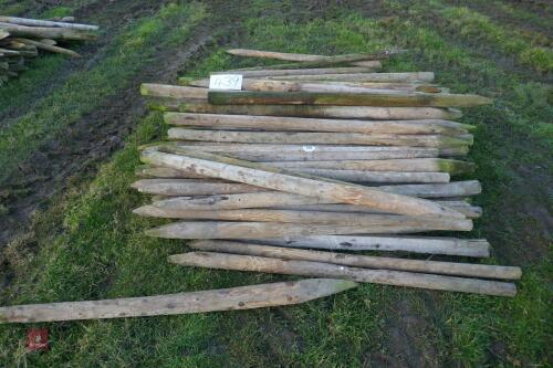 APPROX 100 WOODEN 5'6" FENCE STAKES