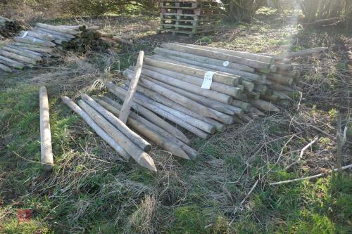 APPROX 100 WOODEN 5'6" FENCE STAKES