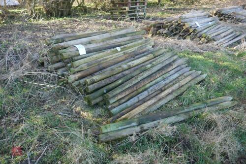 APPROX 100 WOODEN 5'6" FENCE STAKES