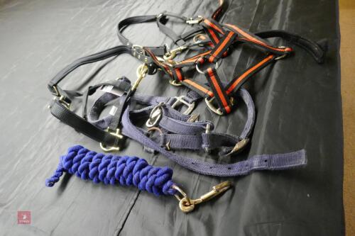 4 PONY HARNESSES & LEAD ROPE