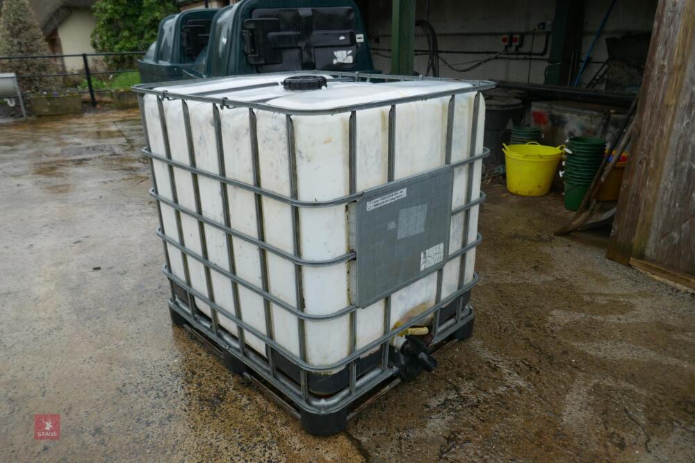 PLASTIC IBC TANK IN METAL CAGE