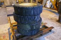 4 USED SKID STEER WHEELS & TYRES - 3