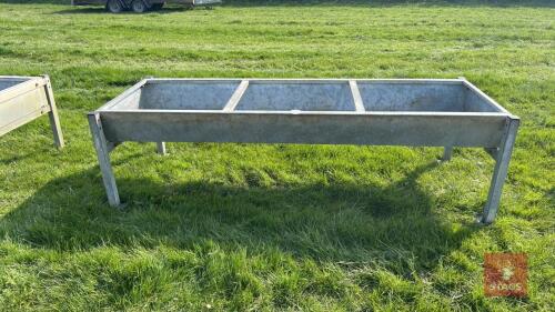 8' GALVANISED FREE STANDING CATTLE TROUG