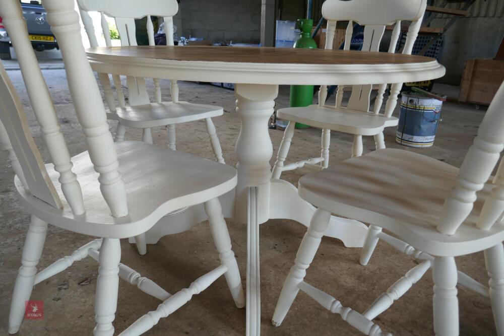 PAINTED PINE CIRCULAR KITCHEN TABLE