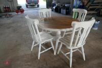 PAINTED PINE CIRCULAR KITCHEN TABLE - 2