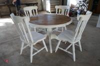 PAINTED PINE CIRCULAR KITCHEN TABLE - 3