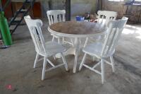 PAINTED PINE CIRCULAR KITCHEN TABLE - 5