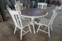 PAINTED PINE CIRCULAR KITCHEN TABLE - 6